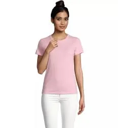 Розова дамска тениска щамповай