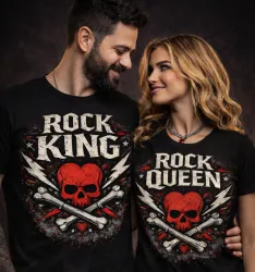 Рок комплект тениски - Rock тениски за Свети Валентин