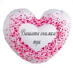 Възглавница с снимка сърце
