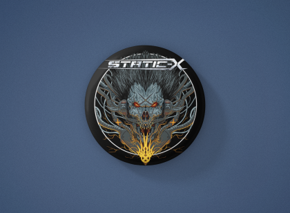 Static X Метална значка бадж