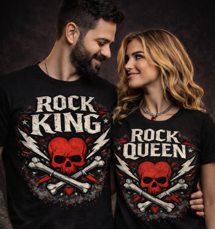 Рок комплект тениски - Rock тениски за Свети Валентин