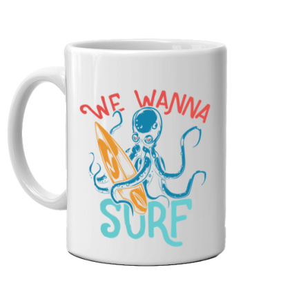 Морска чаша за кафе - We Wanna Surf