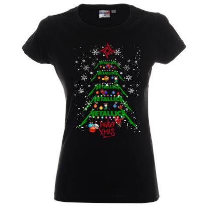 Коледна Metallica Christmas дамска тениска