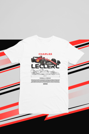 Шарл Льоклер Формула 1 бяла тениска