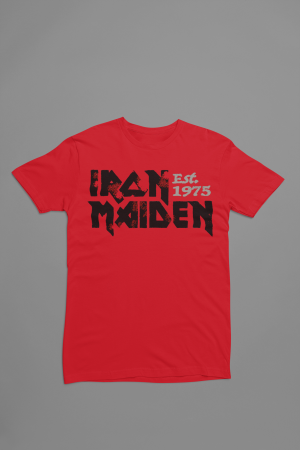 червена тениска Iron Maiden - 1975 -2