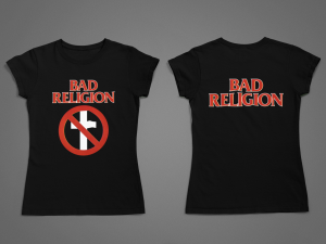 damska teniska lice i gryb Bad Religion - Logo cross 
