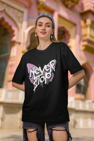 Oversize тениска • Never Stop